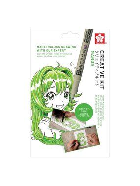 Sakura Manga Creative Kit With 3 Drawing Pens Step-By-Step Online Tutorial For B